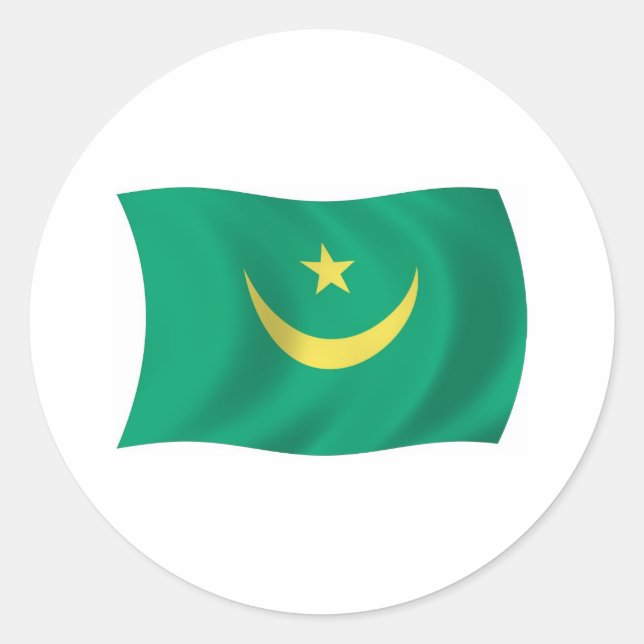 Mauretanienflagge Runder Aufkleber (Vorderseite)