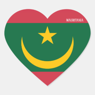 Mauretanienflagge Splendid Patriotic Herz-Aufkleber