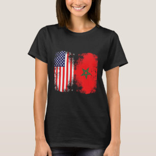 Mauretanisch Amerikanische Marokko-Flagge Marokkan T-Shirt