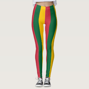 Mauretanische Nationalflagge Farben Vertikal Gestr Leggings