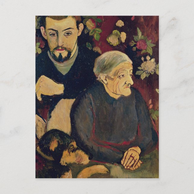 Maurice Utrillo, seine Großmutter und sein Hund Postkarte (Vorderseite)