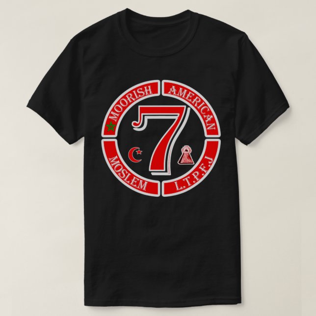 Maurische Amerikanische Moslem Moor Circle 7 T-Shirt (Design vorne)