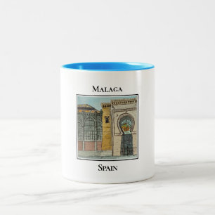 Maurische Arkade, Mercado in Malaga Spanien Zweifarbige Tasse