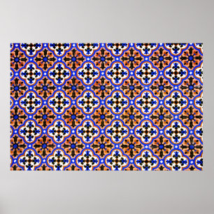 Maurische Kachel, Alhambra, Spanien Poster