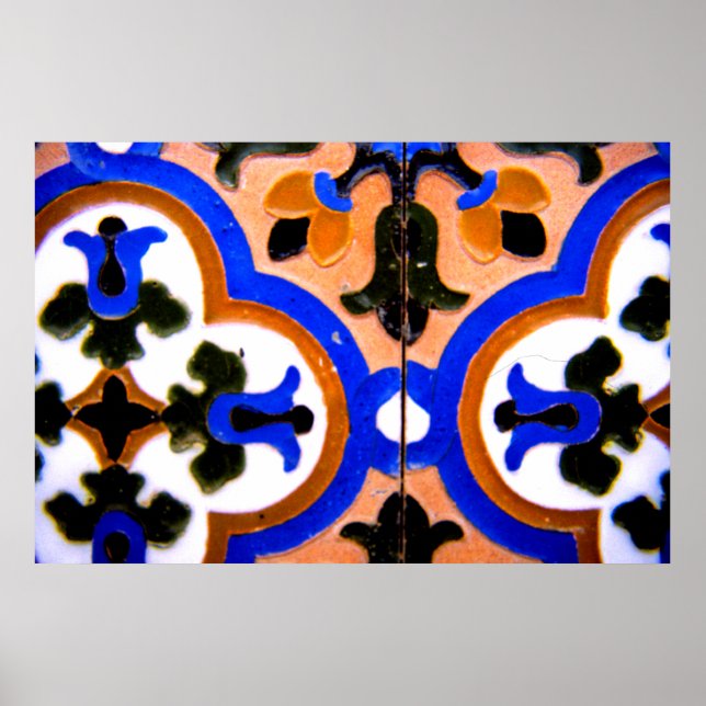 Maurische Kachel, Alhambra, Spanien Poster (Vorne)