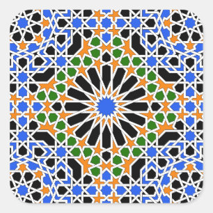 Maurischer Fliese Quadrat-Aufkleber Quadratischer Aufkleber