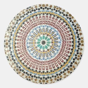 Maurischer Mosaik-Aufkleber Runder Aufkleber