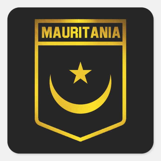 Mauritania Emblem Quadratischer Aufkleber (Vorderseite)