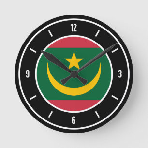 Mauritania Flag Elegant Runde Wanduhr