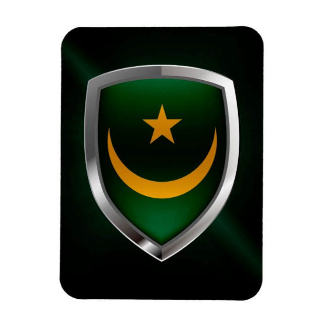 Mauritania Metallic Emblem Magnet (Vertikal)