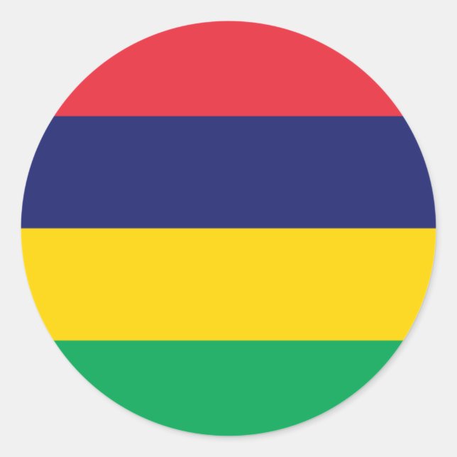 Mauritianische Flagge, Flagge von Mauritius Runder Aufkleber (Vorderseite)