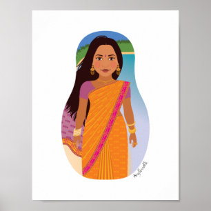 Mauritianischer, indischer Matryoshka-Plakat Poster