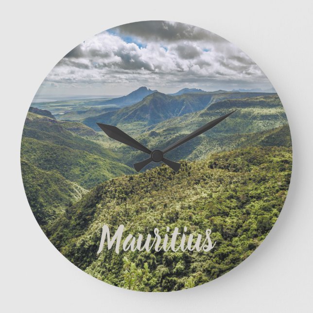 Mauritius Black River Gorges Viewpoint gift Große Wanduhr (Vorderseite)