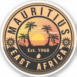Mauritius East Africa Retro Sunset Souvenirs 60er Aufkleber