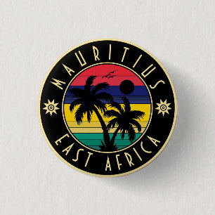Mauritius East Africa Retro Sunset Souvenirs 60er Button
