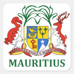Mauritius - Emblem/Flagge/Wappen/Symbol Quadratischer Aufkleber