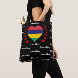 Mauritius Flag & Herz, Flaggenmode /Sport Tasche