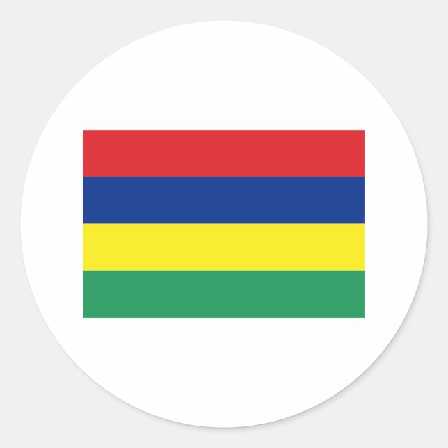 Mauritius FLAG International Runder Aufkleber (Vorderseite)