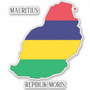 Mauritius Flag Map Patriotic Aufkleber