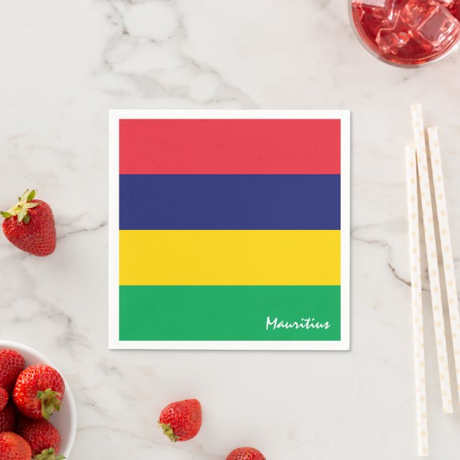Mauritius & Flag Party Mode/Sportfans Serviette (Beispiel)