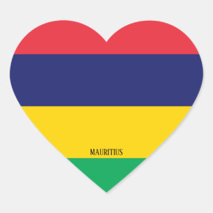 Mauritius Flag Splendid Patriotic Herz-Aufkleber