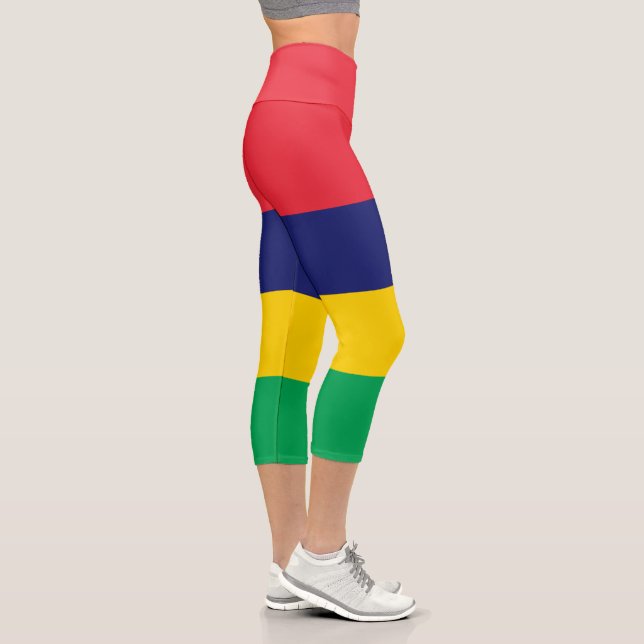 Mauritius-Flagge Capri Leggings (Rechts)