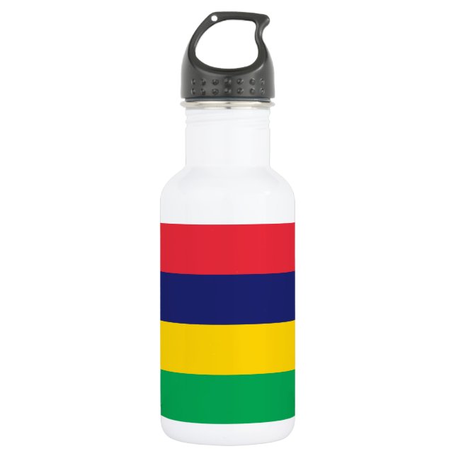 Mauritius-Flagge Edelstahlflasche (Vorderseite)