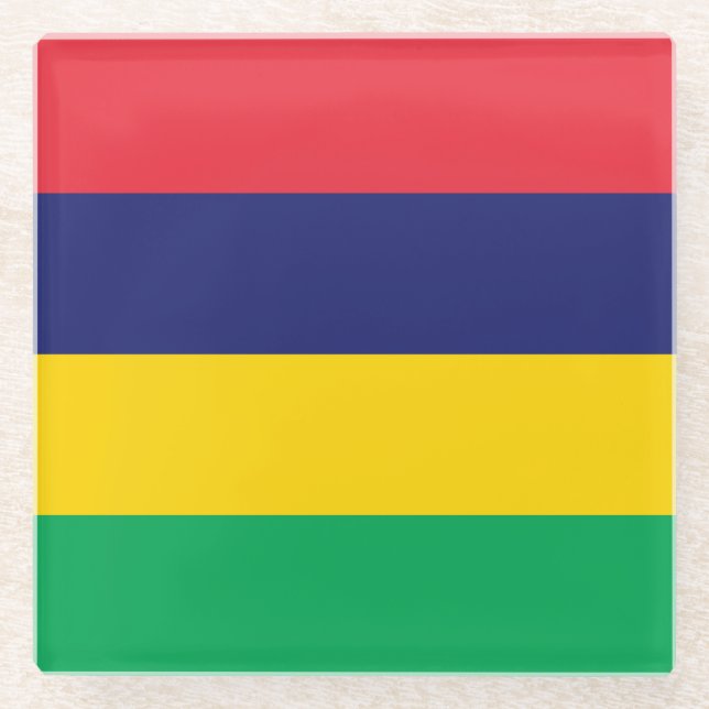 Mauritius-Flagge Glasuntersetzer (Vorderseite)