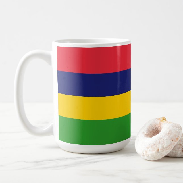 Mauritius-Flagge Kaffeetasse (Mit Donut)