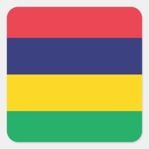 Mauritius-Flagge Quadratischer Aufkleber