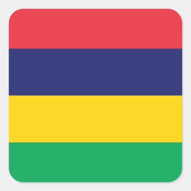 Mauritius-Flagge Quadratischer Aufkleber (Vorderseite)