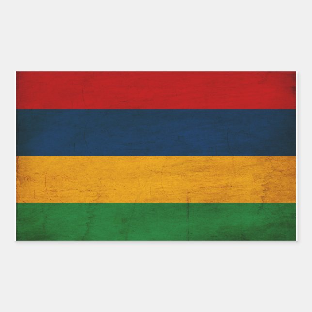 Mauritius-Flagge Rechteckiger Aufkleber (Vorderseite)
