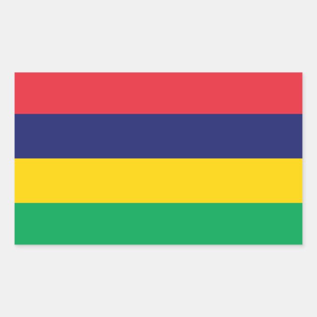 Mauritius-Flagge Rechteckiger Aufkleber (Vorderseite)