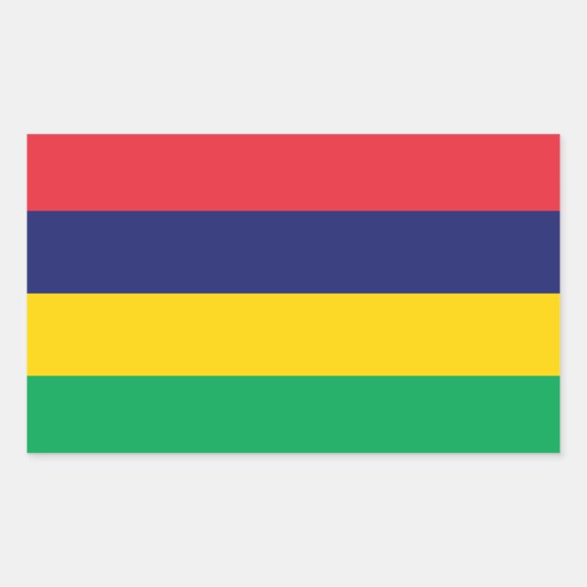 Mauritius-Flagge Rechteckiger Aufkleber (Vorderseite)