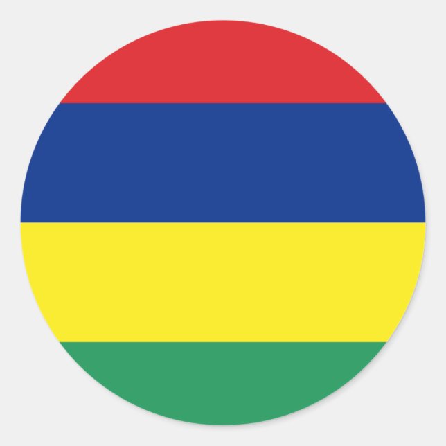 Mauritius-Flagge Runder Aufkleber (Vorderseite)