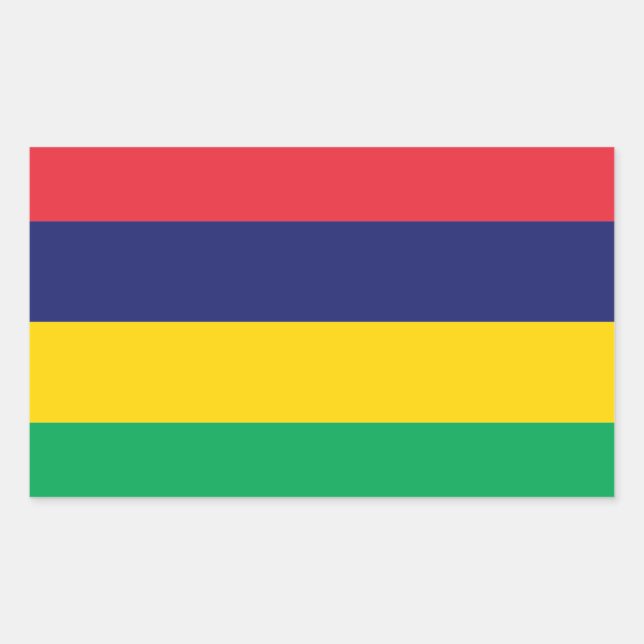 Mauritius* Flaggen-Aufkleber Rechteckiger Aufkleber (Vorderseite)