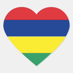 Mauritius-Flaggen-Herz-Aufkleber Herz-Aufkleber