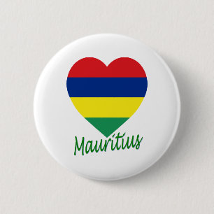 Mauritius-Flaggen-Herz Button