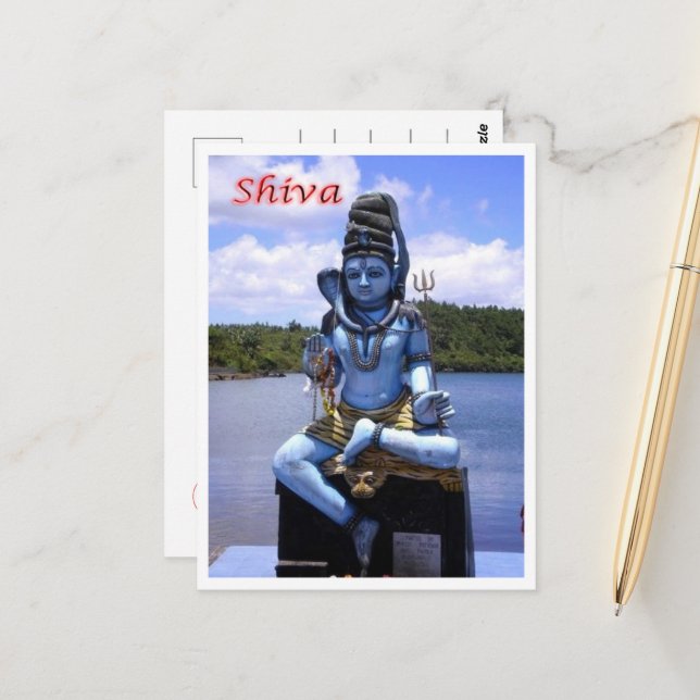 Mauritius - Gott Shiva - Postkarte (Vorderseite/Rückseite Beispiel)