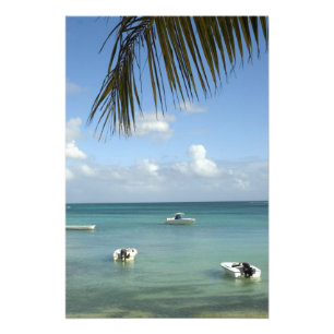 Mauritius, Grand Baie. Boote ankerten in der Fotodruck