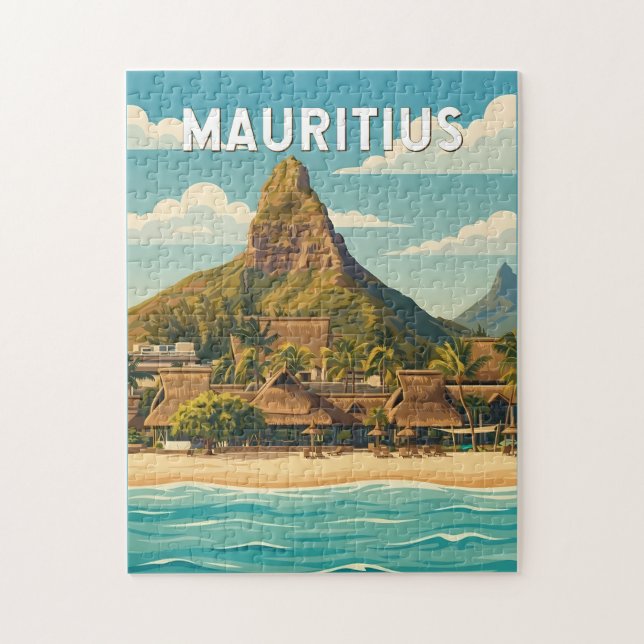 Mauritius Illustration Travel Art Vintage (Vertikal)