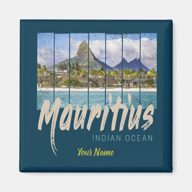 Mauritius Indischer Ozean Vintag Beach Souvenir Magnet (Vorne)