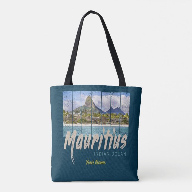 Mauritius Indischer Ozean Vintag Beach Souvenir Tasche (Rückseite)