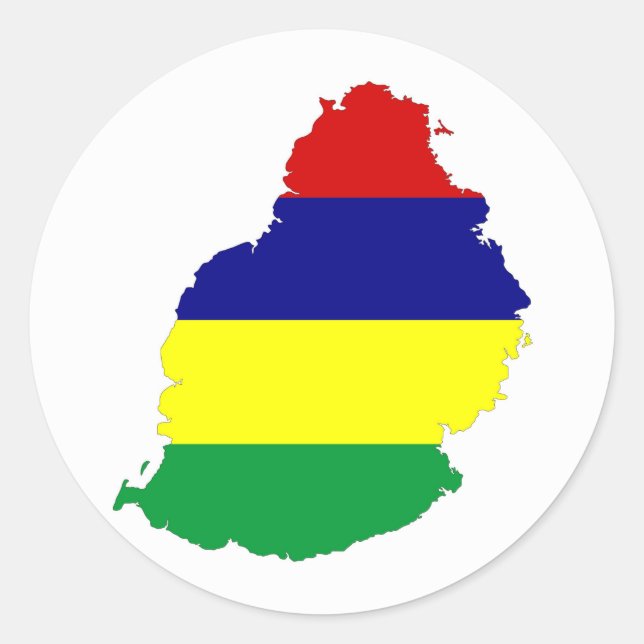 Mauritius-Landesflaggekarten-Formsymbol Runder Aufkleber (Vorderseite)