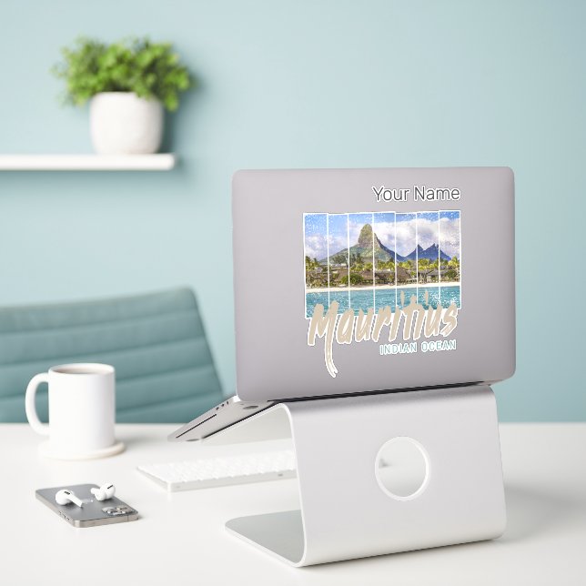 Mauritius Le Morne Brabant Mountain Souvenir Aufkleber (Laptop auf Schreibtisch)