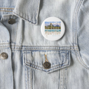 Mauritius Le Morne Brabant Mountain Souvenir Button
