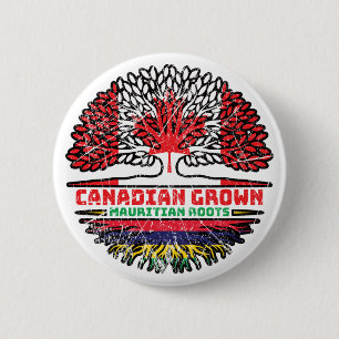 Mauritius Mauritian Canadian Canada Tree Roots Button