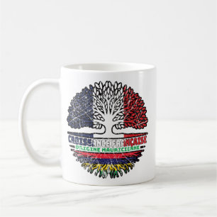 Mauritius Mauritian Französisch-Tree-Roots-Flagge Kaffeetasse