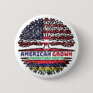 Mauritius Mauritian US USA Vereinigte Staaten Button