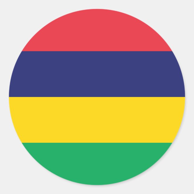Mauritius/Mauritius-Flagge Runder Aufkleber (Vorderseite)